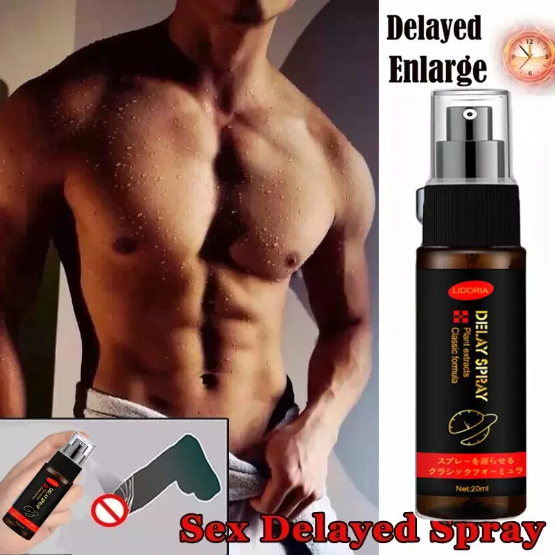 Spray lubrificante duradouro para homens, uso externo, sem efeitos colaterais, 60 minutos, 20ml