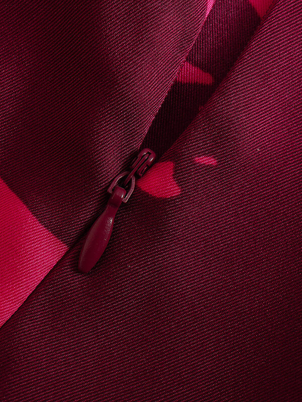 우아한 빈티지 프린트 라운드 넥 긴 소매 프론트 드레이프 미니 드레스 여성용, 신제품, 패션, 2023