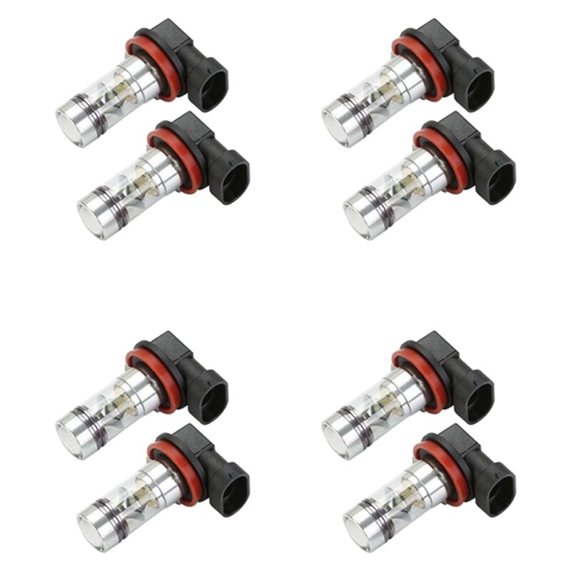 8X H8 H11 H16 6000K White 100W High Power LED Fog Light Driving Bulb DRL