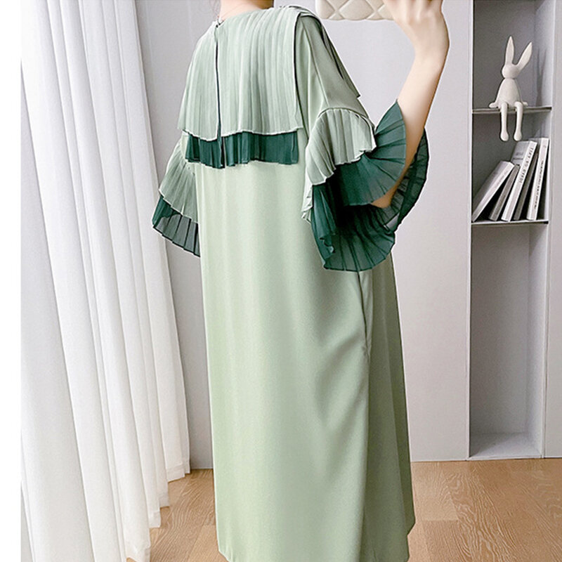 Ciążowe luźne szyfonowe plisowane sukienki w stylu Casual, letnia sukienka damska Casual szyfonowe ubrania ciążowe plisowane ubrania dla kobiet w ciąży