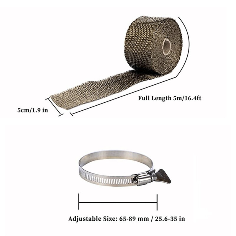 Fireproof Pipe Wrap Anti Scalding Chimney Ribbon Stove Fireproof Pipe Belt Kit With 2 Clamp