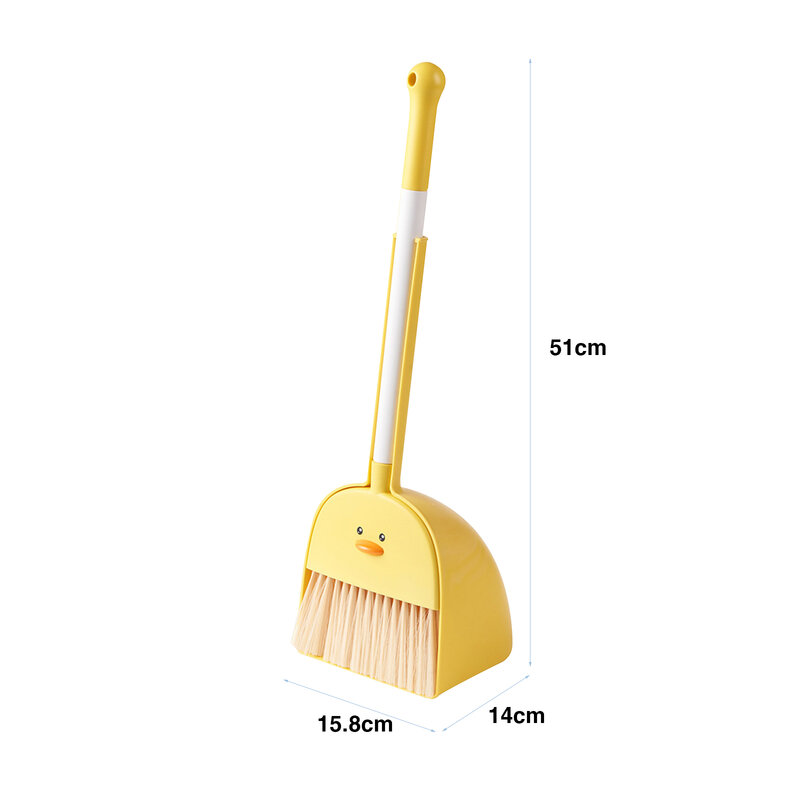 Mini Household Dustpan and Dustpan Set para Crianças, Pretend Play Toy, Vassoura de Limpeza para Crianças, Presente para Idade 3-6 Idade