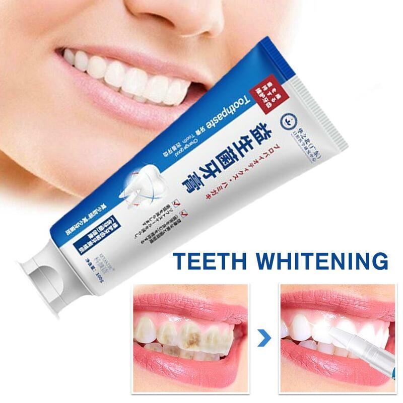 100g Tooth Brightening Toothpaste Removal Plaque Stain Reduce Yellowing Toothpaste For Bathroom Daily Tooth Care D0R6