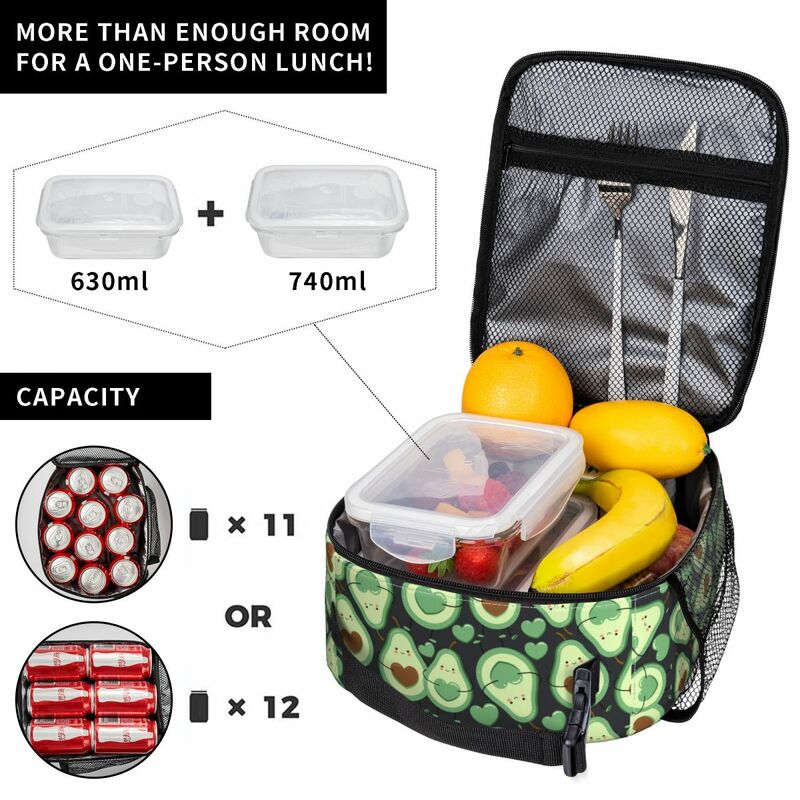 Słodkie owoc awokado izolowane torby do przechowywania na Lunch pudełko na żywność przenośne chłodnica termiczna pudełka na kanapki na piknik