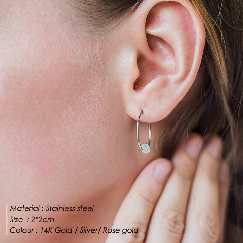 E-manco – boucles d'oreilles en acier inoxydable pour femmes, bijoux d'été simples, Style coréen, à la mode
