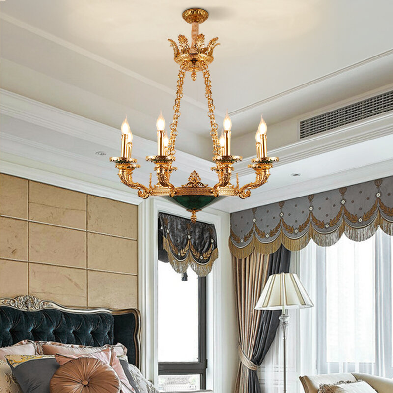 Dingfan preço barato estilo francês led luz pingente moderno hotel villa casa decorationgold lustre