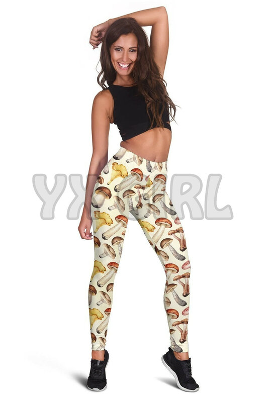 YX GIRL – legging moulant élastique pour femmes, legging Sexy, gothique, Yoga, imprimé champignon 3D