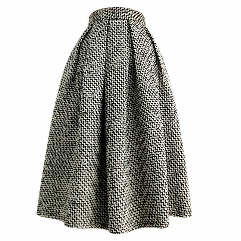 Женская Юбка-миди с завышенной талией, юбка в клетку, Осень-зима 2023