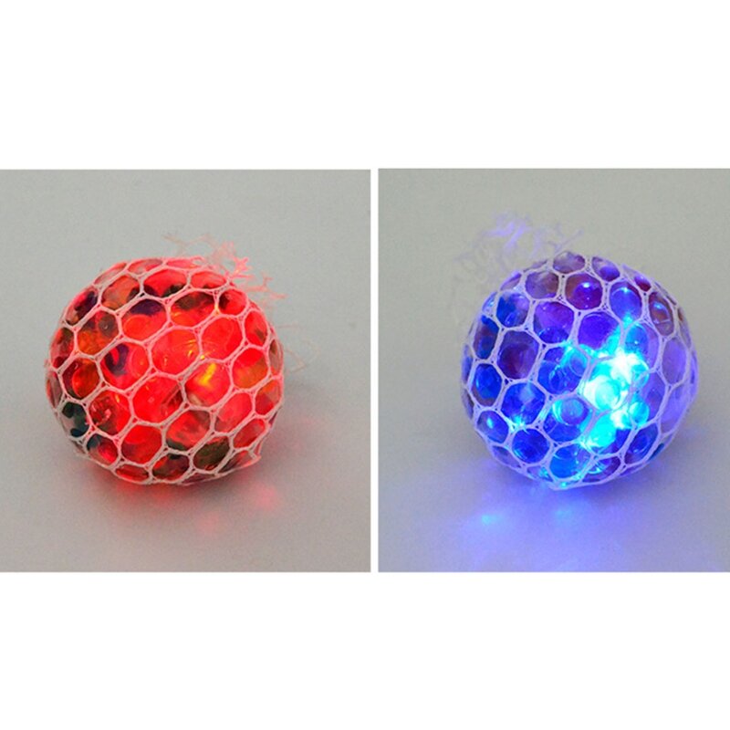 LED光るベントおもちゃ、不安ストレス解消スクイーズボール、大人と子供向けのカラフルなグレープメッシュボール