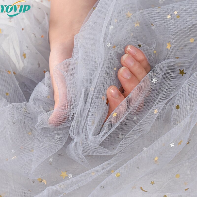 Nail Photos Shooting Props Gauze With Starry Sky Photography Background Tulle Items Fotografia Backdrops Decoration Materials