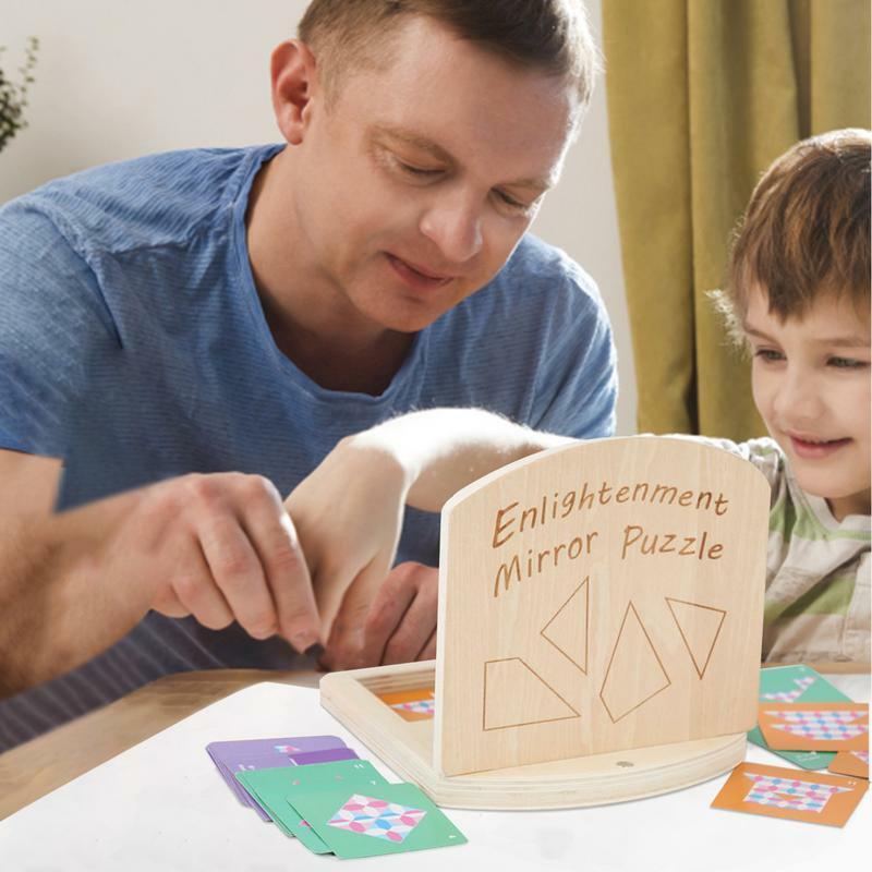 Puzzle a specchio Montessori Puzzle geometrico colorato giocattolo giocattoli sensoriali giocattoli educativi per l'apprendimento giocattoli per l'apprendimento prescolare bambini