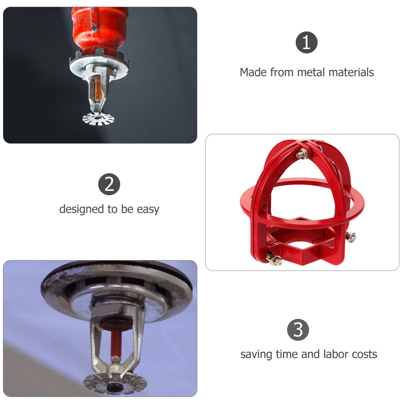 Sprinkler Head Protection Frame Guards Protector head smoke sensor protective cover frame Protective Fire Cover Red Covers