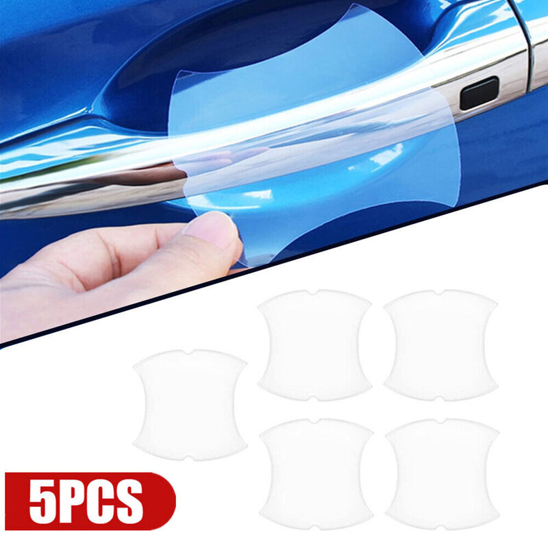 Película protectora Invisible para manija de puerta de coche, accesorios protectores de arañazos, pegatinas antiarañazos de TPU blanco transparente, 5 uds.