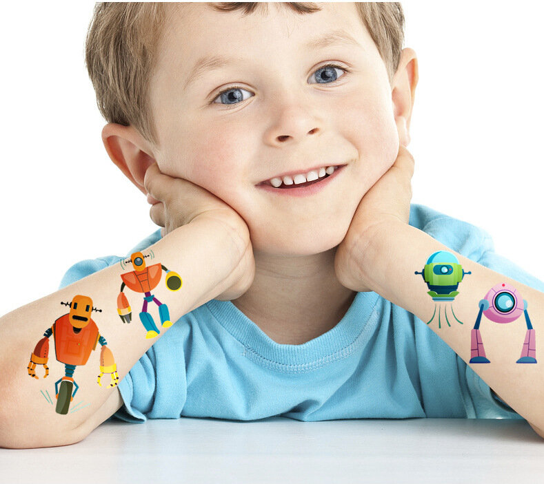 10 шт., Детские водостойкие тату-наклейки с мультяшным динозавром