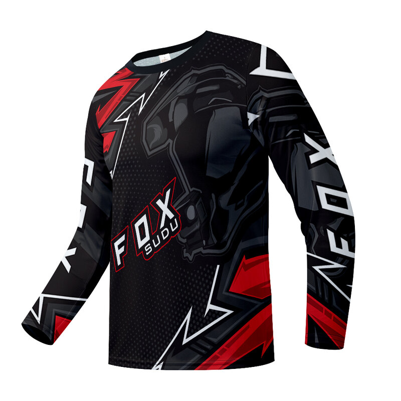 FOX SUDU męska koszulka rowerowa z długim rękawem Motocross MTB Downhill Mountain Bike MTB koszule OffroadDH motocykl Enduro odzież