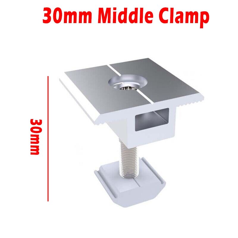 Solar Panel Adjustable Bracket Clamp PV Bracket Mounting Clip Solar End Fixing Clamp 30mm/35mm/40mm/45mm For Solar Panel System