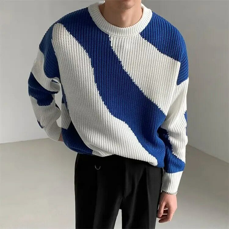 Men Sweater Autumn and Winter 2023 New Color Crewneck Sweater Male Korean Style Loose Trend All Casual Knitwear Sweater