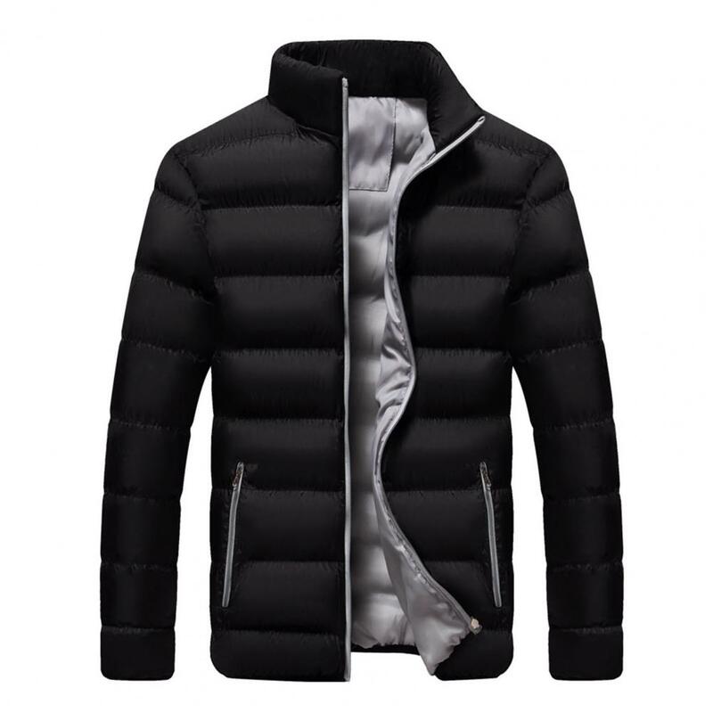 Capispalla da uomo alla moda Super morbida tasche in tinta unita giacca a vento colletto alla coreana temperamento giacca da uomo per l'uso quotidiano