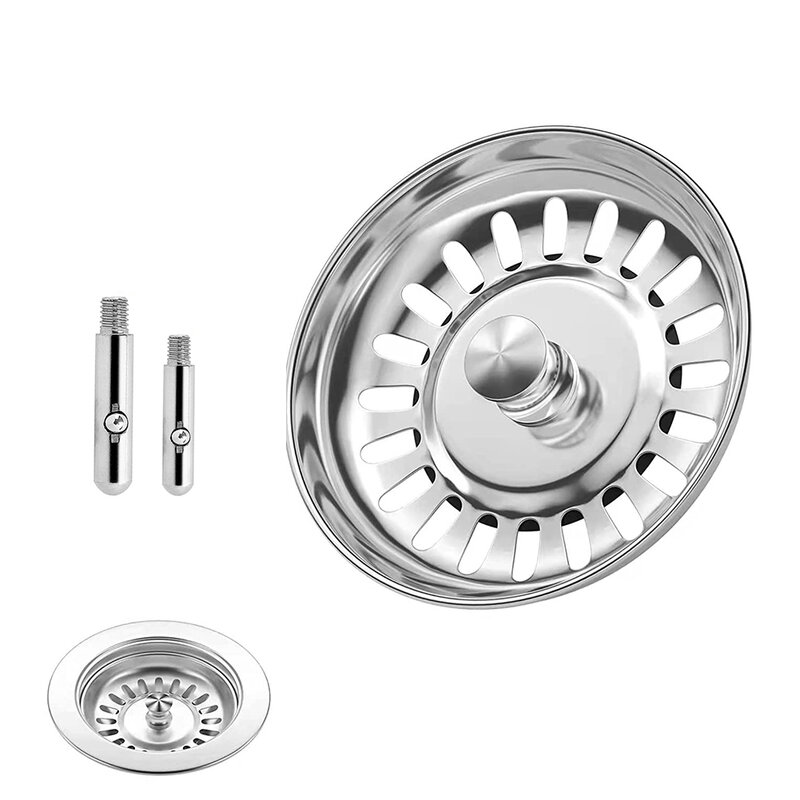 1pc Stainless Steel Waste Plug Bath Tubs Basin Sink Strainer Replacement Bathroom Supplies Kitchen Supplies 80mm/82mm/84mm