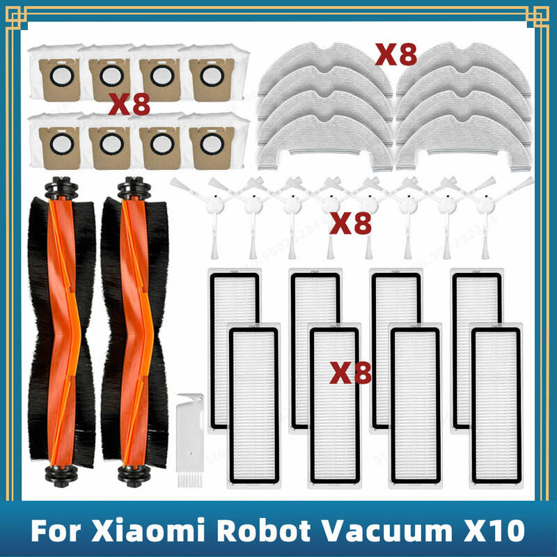 Pièces de rechange pour aspirateur robot Xiaomi X10, accessoires, brosse latérale principale, filtre Hepa, vadrouille, gril, sac à poussière