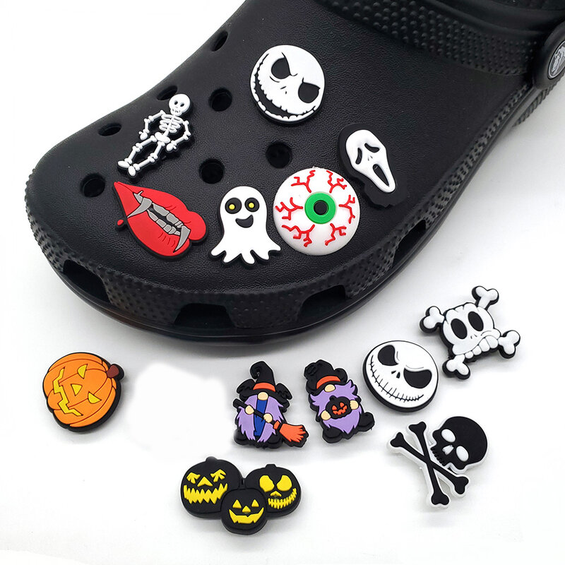 Halloween Pumpkin Ghost Shoe Charms for Clogs Sandals Decoration Shoe Accessories Charms for Friends Gifts