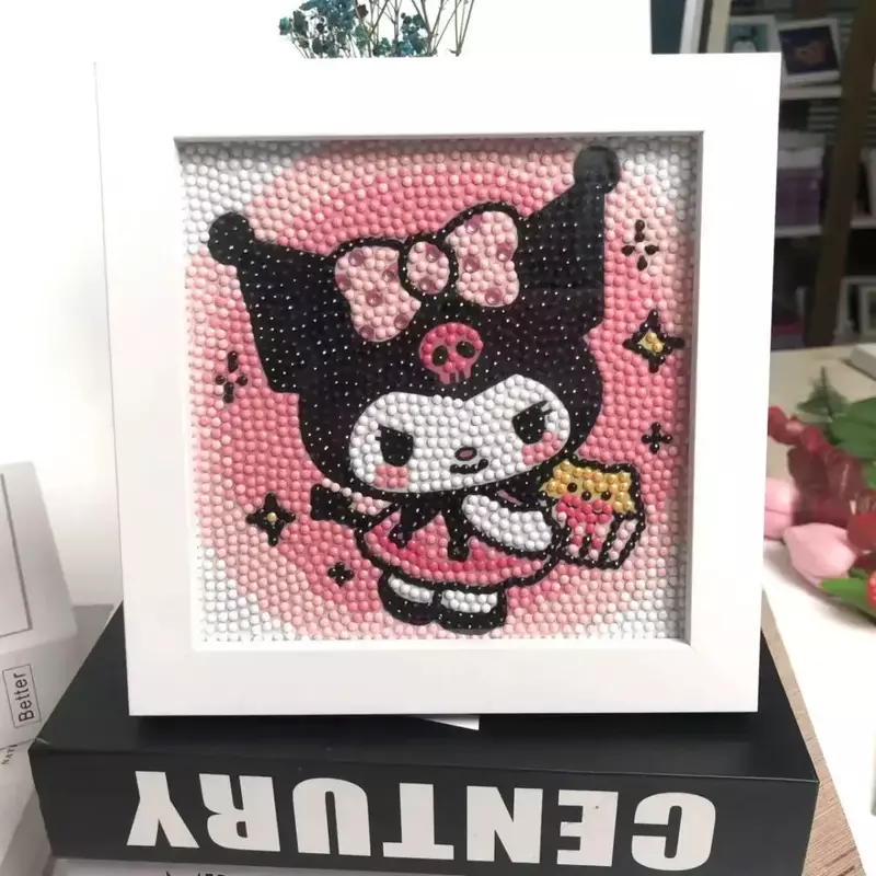 Kit de peinture diamant bricolage pour enfants, artisanat Kuromi Sanurgente Hello Kitty, accessoires d'anime, ornements Kawaii, cadeau de jouets, nouveau, 2023