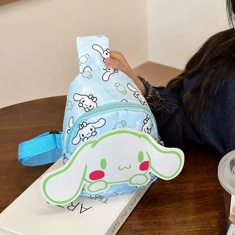 2024 Sanrio tas Hello Kitty Cinnamoroll ransel kartun tas bahu Kuromi tas dada selempang perjalanan hadiah Natal anak-anak