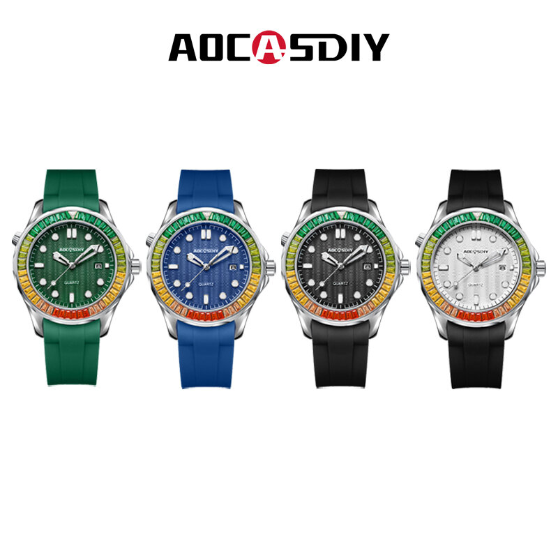 AOCASDIY endurance relógio para homens, calendário relógio quartzo de alta qualidade, relógios de negócios, luminoso, impermeável