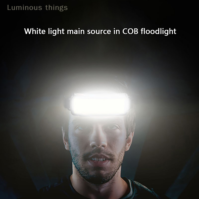Outdoor LED Cob Soft Lighting Scheinwerfer Taschenlampe zum Laufen, Radfahren, Laufen, Angeln, Camping, Wandern