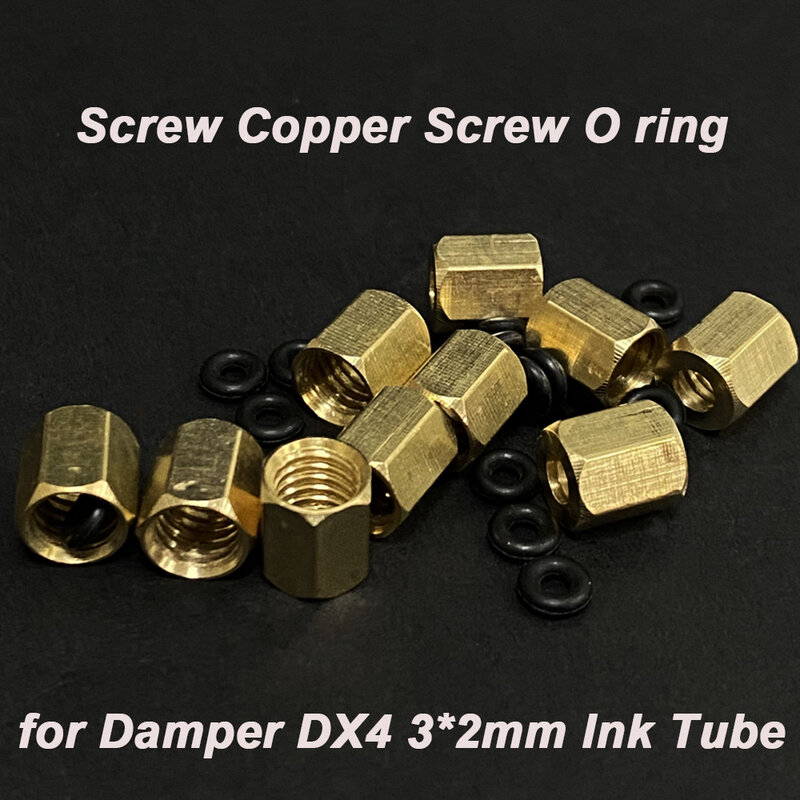 50X Printer parts screw cap copper damper copper Cap for Small Ink Damper Screw with Copper Cap screw oring ring 3x2mm ink tube