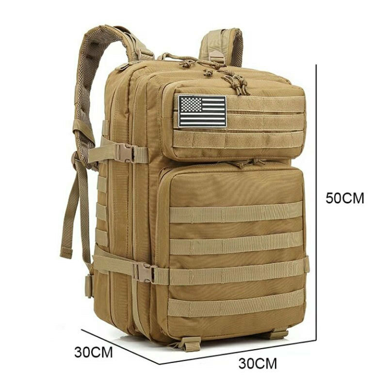 Ransel taktis militer untuk pria, tas punggung kapasitas besar tahan air luar ruangan olahraga mendaki berkemah berburu Trekking 50/25L