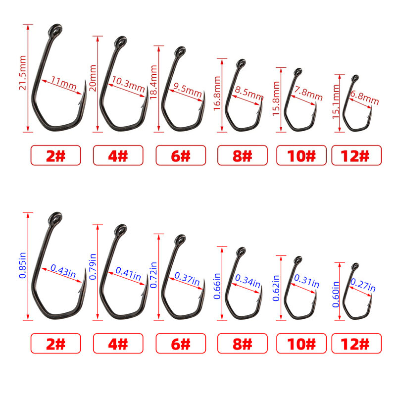 50pcs Carp Fishing Hooks Barbed Pinpoint Claw Hooks PTFE Coating High Carbon Stainless Steel Eyed Fish Hooks 8019