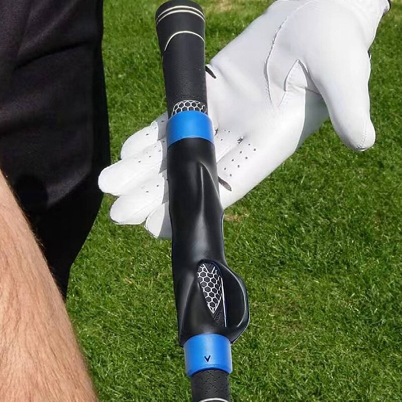 2x Golf griff Trainings hilfe Golf Swing Golf Putter Griffe Golf Kit Rechts Golfer Griff Korrektor (blau)