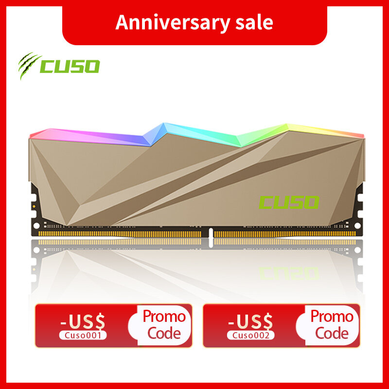 Cuso เมมโมเรียแรมขนาด16กิกะไบต์ DDR4 8GBx2 3200MHz 3600MHz memoria RGB RAM DDR4 sabertooth Series หน่วยความจำ RGB สำหรับเดสก์ท็อป