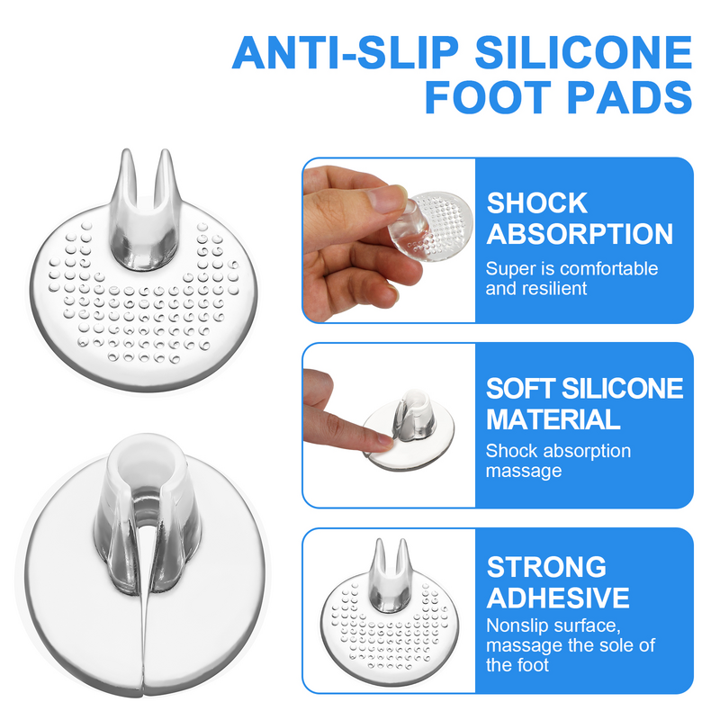 6 Pairs Heel Protector Forefoot Cushions Pain Relief Silicone Pads Anti-slip Shoe Inserts Toe Protectors Pads for Flip-flops