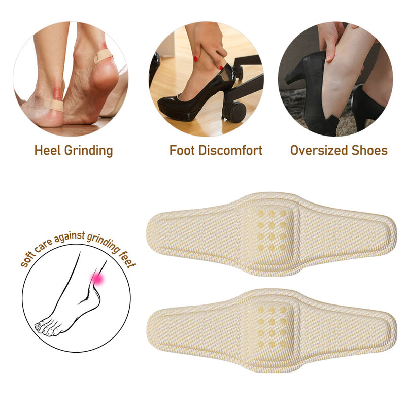 Pegatinas de tacón alto antidesgaste para mujer, almohadillas adhesivas para el cuidado de los pies, Protector para el dolor de espalda, 1/4 pares