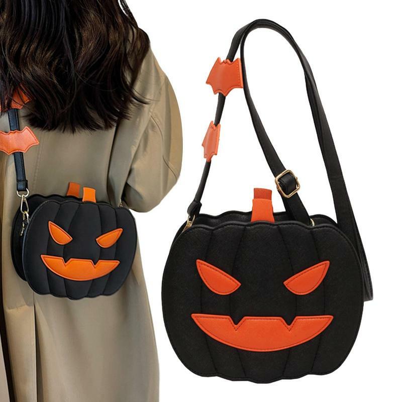 Сумка с тыквой большой вместимости, сумка через плечо с тыквой, Женский кошелек с тыквой для Хэллоуина, вместительный кошелек в форме тыквы