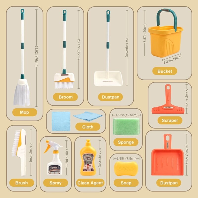 Mädchen Rollenspiele Werkzeug Simulation Reinigungswerkzeug Kinder Housekeeping Spielzeug-Set