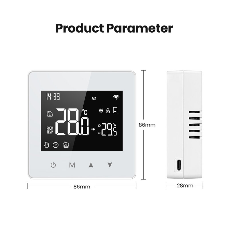 AVATTO-Tuya WiFi Zigbee Smart Home Termostato, Controlador de Temperatura Alimentado por Bateria, Caldeira a Gás, Funciona com Alexa e Google Home