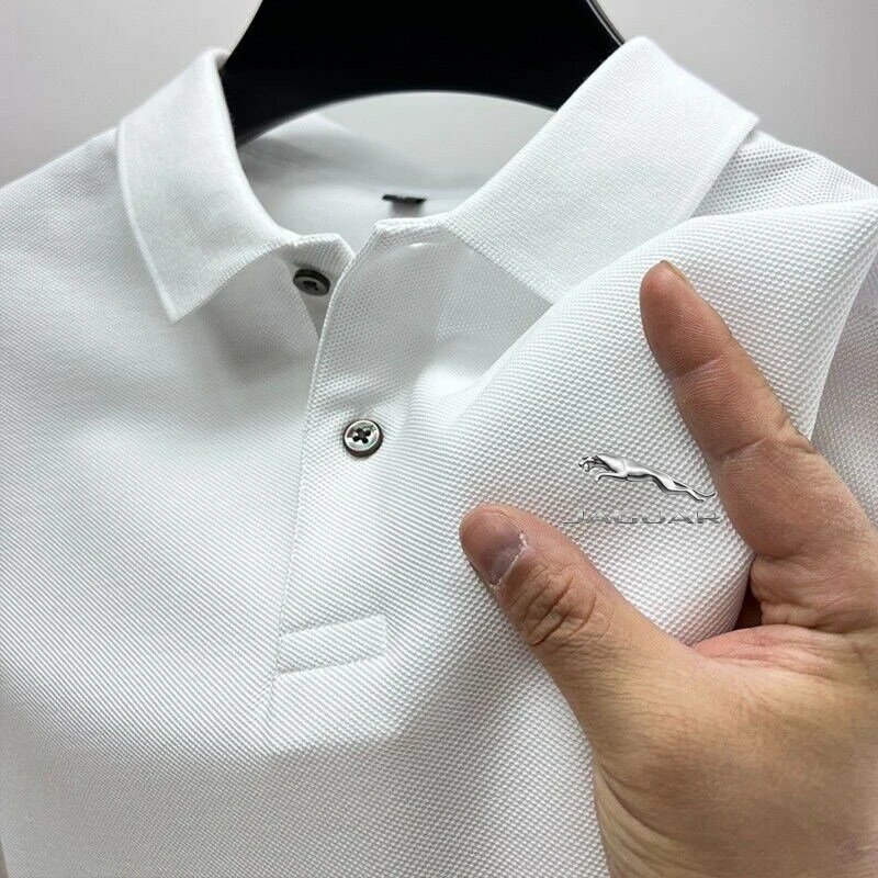 Camisa polo slim fit masculina com gola flip, anti-pilling, manga curta, casual, moda empresarial de verão, venda quente