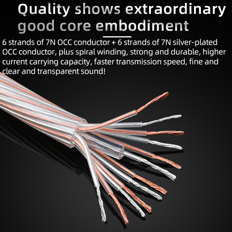 Cable de Audio HiFi 2RCA de alta gama, de cobre y plata, Cable Dual RCA macho a macho para amplificador de CD