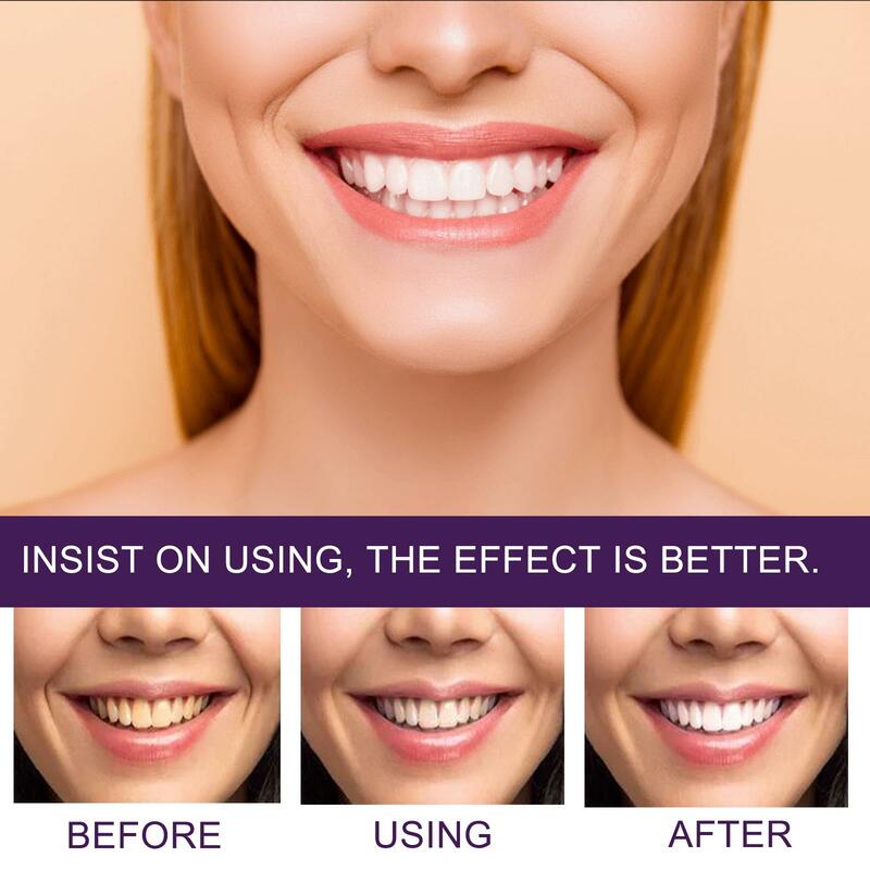 Отбеливание зубов V34 фиолетовая зубная паста корректор цвета очищает полость рта пятна от дыма отбеливание полости рта S7W4