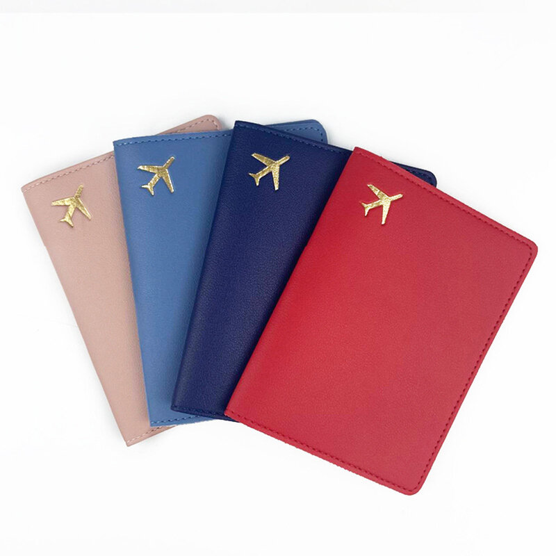 Luxo Gold Airplane Passport Cover para homens e mulheres, nome personalizado, Business Passport Holder, iniciais personalizadas do logotipo, acessórios de viagem