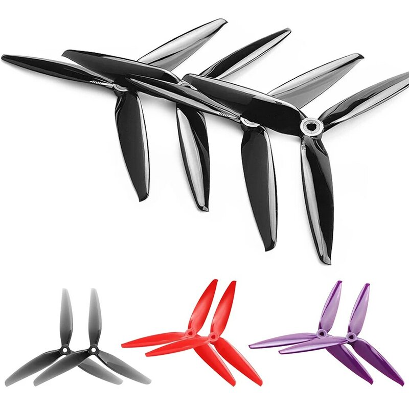 3-Blades Tri-Blade Hélices para RC FPV Corrida Drone, DIY Peças, 7 "Prop, CW + CCW, 7", 2 ou 10 Pares Prop, 7X4X3, 7040