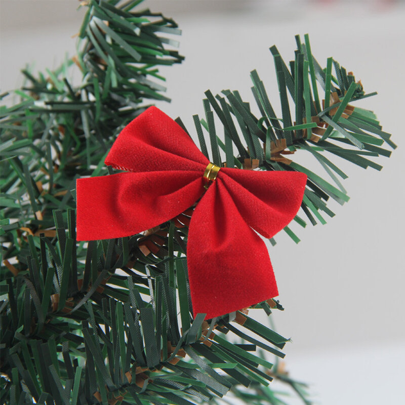 家の装飾のためのクリスマスの木の蝶ネクタイ、小さな休日の装飾、バーの花輪、フェスティバルのアクセサリー、新年、24個、12個