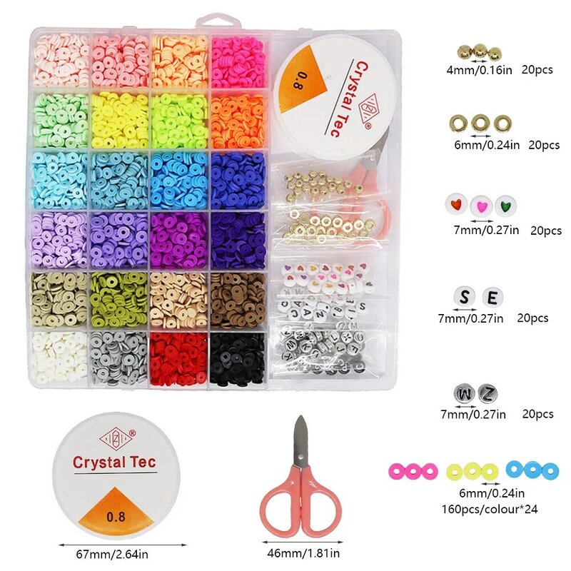 Rainbow Color Clay Beads Bracelet Making Kit for Jewelry Making Letter Beads Accessories Kit DIY Handmade Supplies