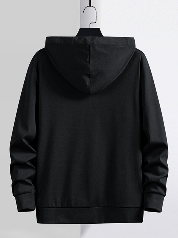 Primavera outono masculino zip up hoodie casacos streetwear preto cinza com capuz solto moletom masculino algodão casual tops plus size 8xl
