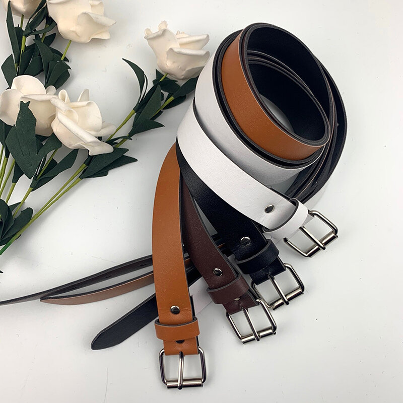 Cinturón de cuero con hebilla de Metal, cinturón decorativo para pantalones, accesorios de ropa, 100CM, 1 unidad