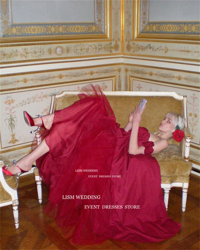LISM 3D Розовые Красные Короткие вечерние платья длиной ниже колена с открытыми плечами платье для особых случаев трапециевидный наряд вечернее платье