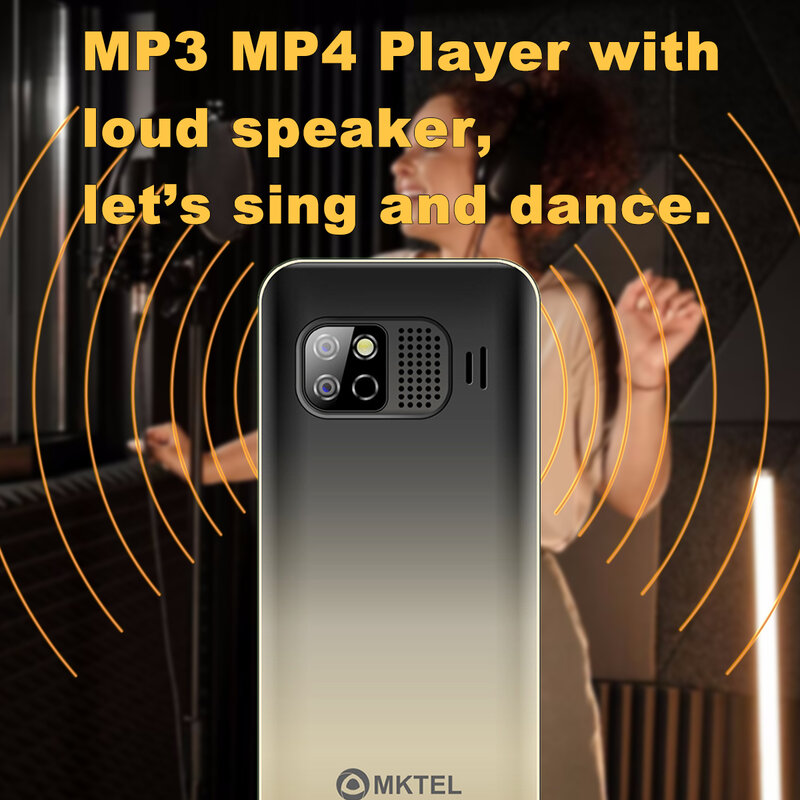 Mktel Oye 3 Functie Telefoon 1.77Inch Display 1800Mah Dual Sim Dual Standby MP3 MP4 Fm Radio Met Sterke torch Senior Telefoon
